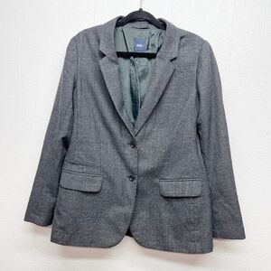 Gap Wool Blend Womens Blazer 10 Dark Academia Office Career Quiet Luxury Formal